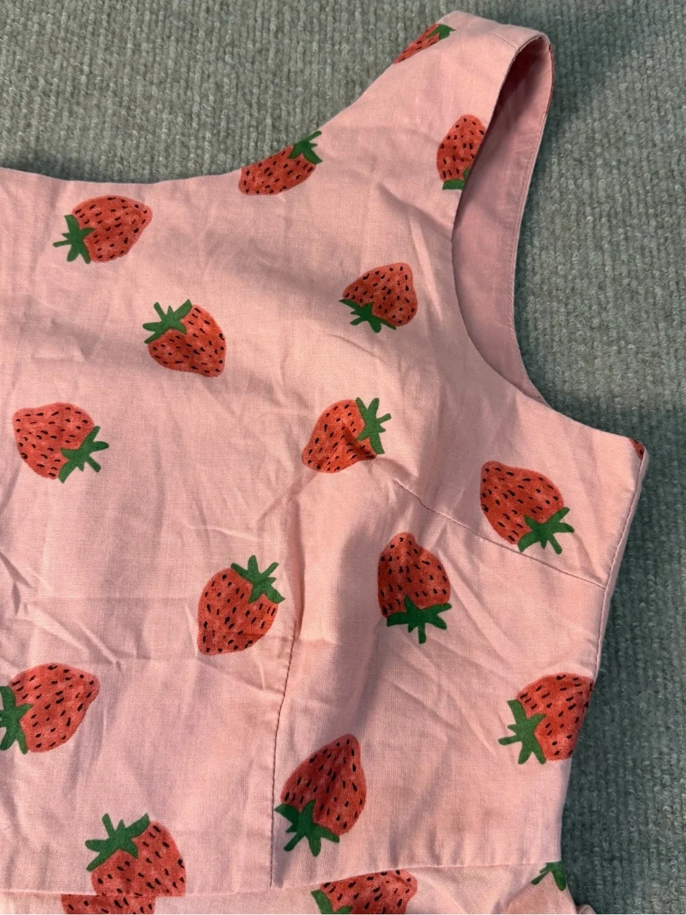 Princess Highway Pink Strawberry Print Cotton Dress Size 12 - Picture 4 of 12